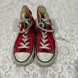 Converse women’s  Red and White High-Top Sneakers